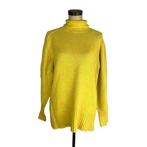 Lou & Grey mustard yellow NWT turtleneck knit sweater XS